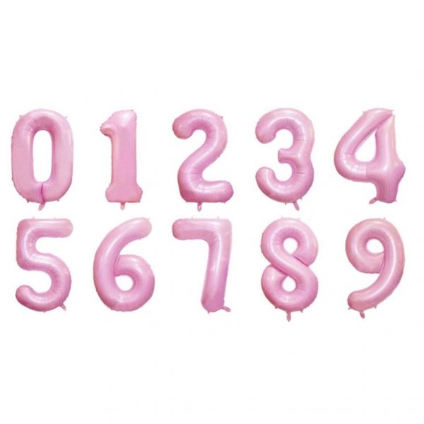 34" Pink Matte Number Foil Balloon