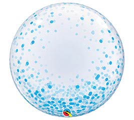 24" Blue Confetti Dots Deco Bubble