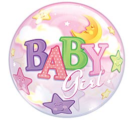 22" Baby Girl Bubble Balloon