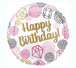 17" Happy Birthday Gems