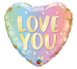18" Love You Pastel Ombre Hearts